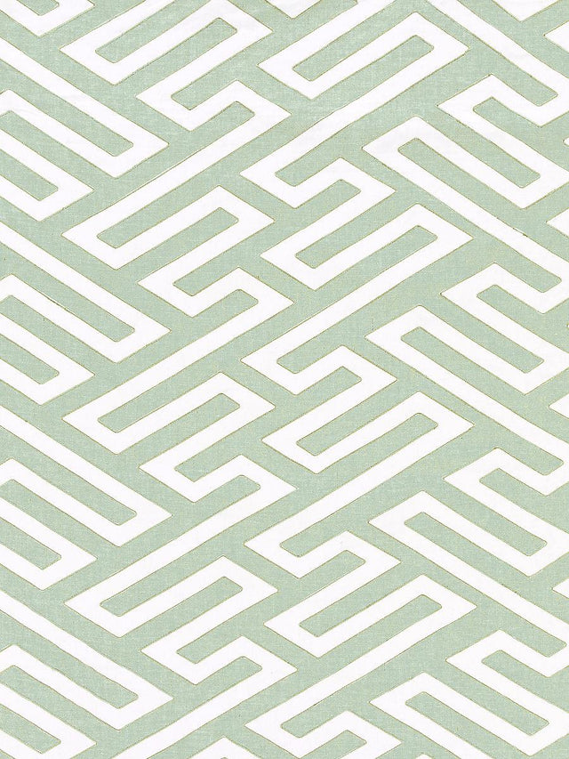 Scalamandre Canton Fret Applique Eucalyptus Fabric