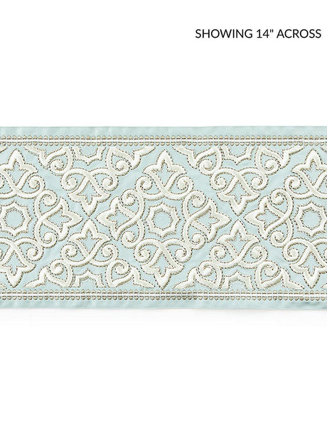 Scalamandre Ornamental Embroidered Tape Aquamarine Trim