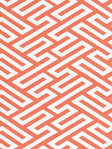 Scalamandre Canton Fret Applique Coral Fabric