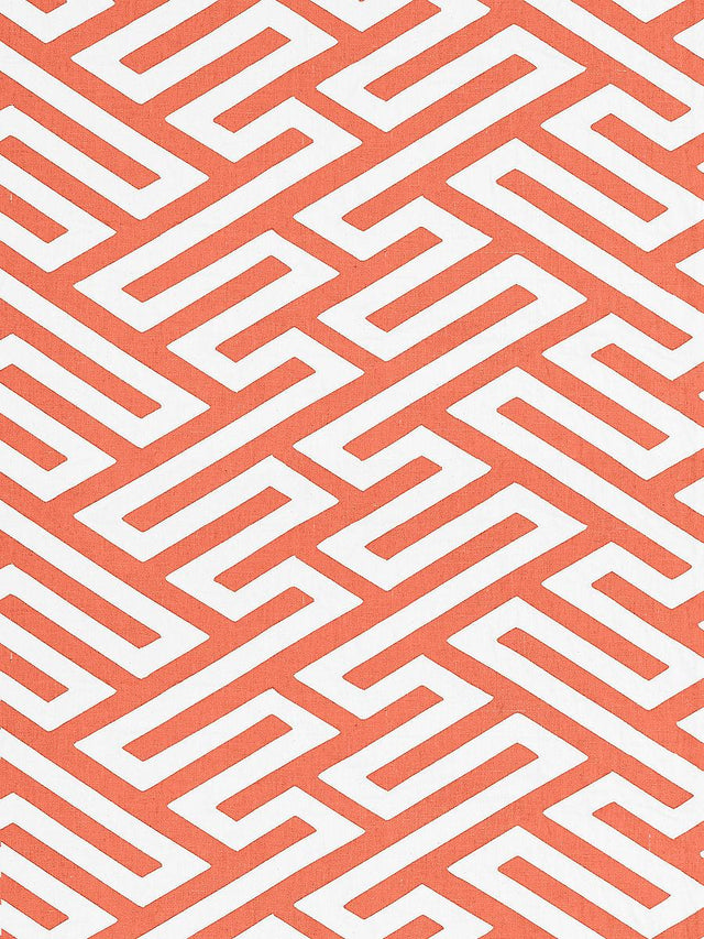 Scalamandre Canton Fret Applique Coral Fabric