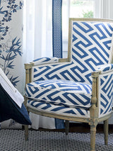 Scalamandre Canton Fret Applique Porcelain Fabric