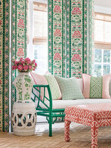 Scalamandre Royal Peony Linen Print Porcelain Fabric