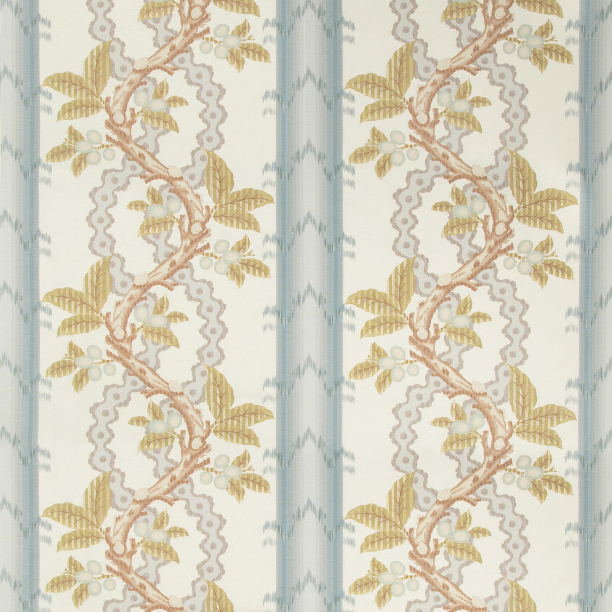 Brunschwig & Fils JOSSELIN COTTON AND LINEN PRINT SLATE/GREY Fabric