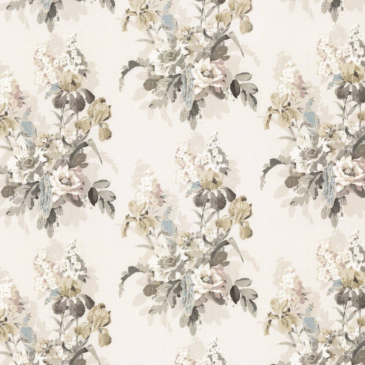 G P & J Baker BIRD & IRIS IVORY/MOLE Fabric