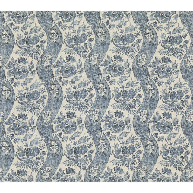 G P & J Baker CALDBECK INDIGO/IVORY Fabric