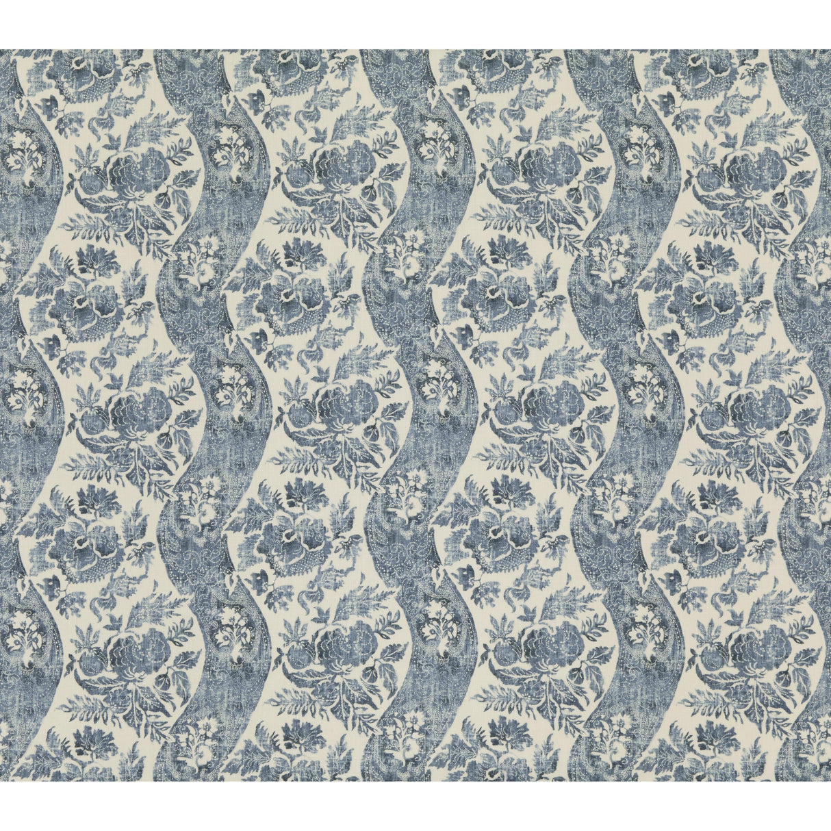 G P & J Baker CALDBECK INDIGO/IVORY Fabric