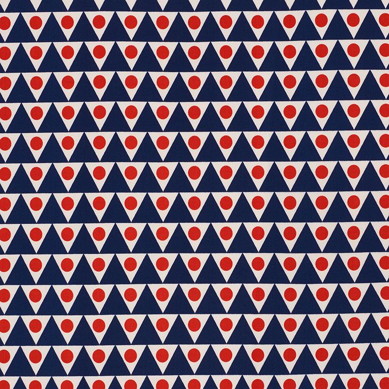 Schumacher Pennant Ii Indoor/Outdoor Navy & Red Fabric