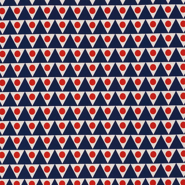 Schumacher Pennant Ii Indoor/Outdoor Navy & Red Fabric