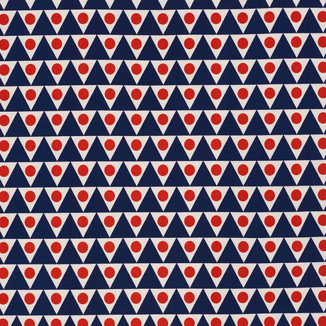 Schumacher Pennant Ii Indoor/Outdoor Navy & Red Fabric