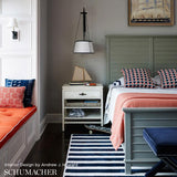 Schumacher Pennant Ii Indoor/Outdoor Navy & Red Fabric