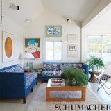 Schumacher Pennant Ii Indoor/Outdoor Navy & Red Fabric