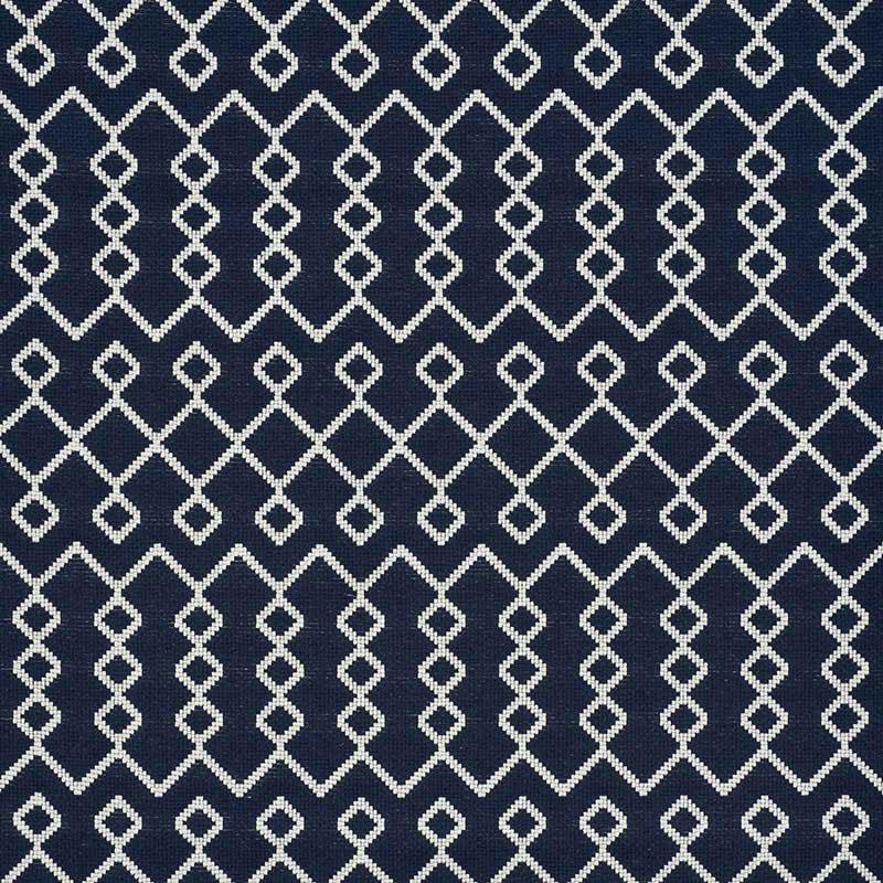 Schumacher Bricolette Navy Fabric