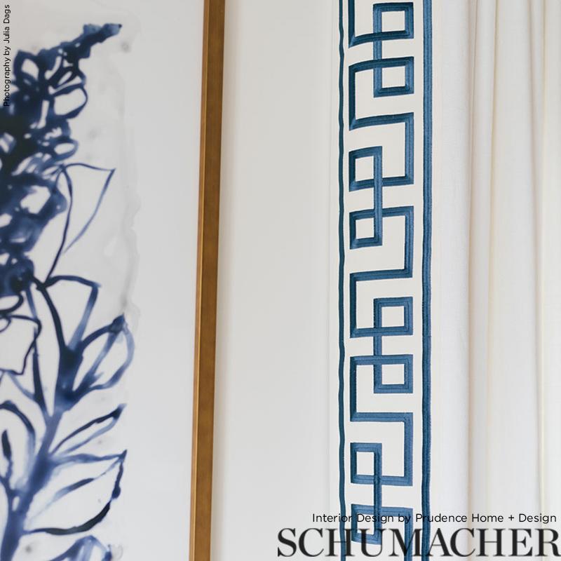 Schumacher Octavius Tape Bleu Trim