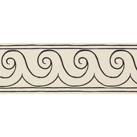 Schumacher Black On Ivory Greek Waves Trim