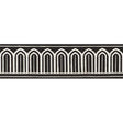 Schumacher White On Black Arches Embroidered Tape Medium
