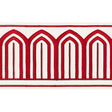 Schumacher Red Arches Embroidered Tape Wide