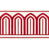 Schumacher Red Arches Embroidered Tape Wide