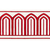 Schumacher Arches Embroidered Tape Wide Red Trim