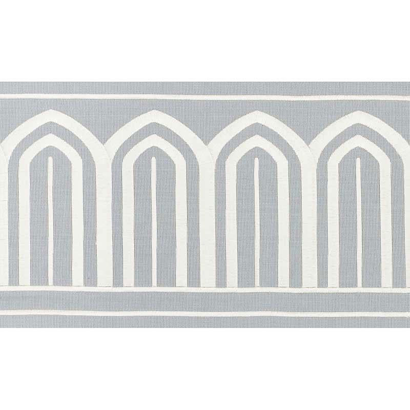 Schumacher Arches Embroidered Tape Wide Sky Trim