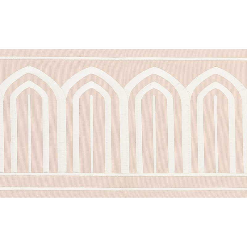 Schumacher Arches Embroidered Tape Wide Blush Trim