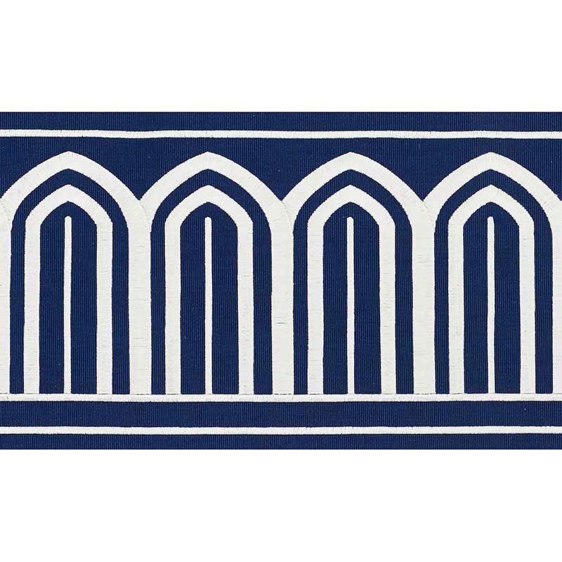 Schumacher Marine Arches Embroidered Tape Wide