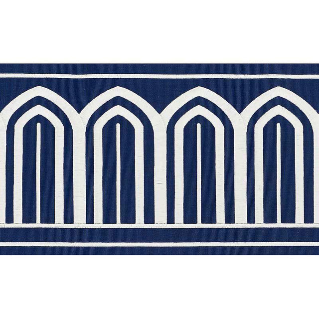 Schumacher Marine Arches Embroidered Tape Wide