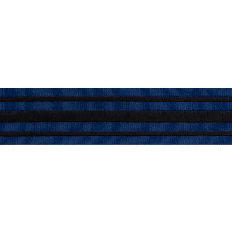 Schumacher Military Stripe  Tape Black On Navy Trim