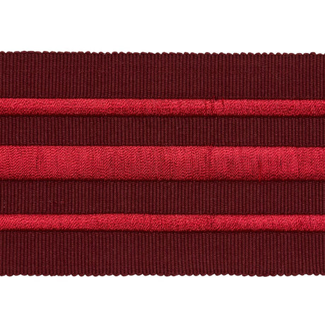 Schumacher Military Stripe  Tape Red On Burgundy Trim