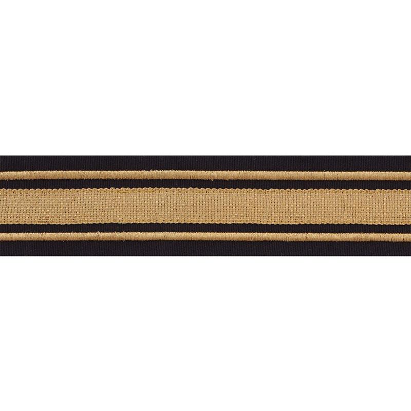 Schumacher Military Stripe  Tape Gold On Black Trim