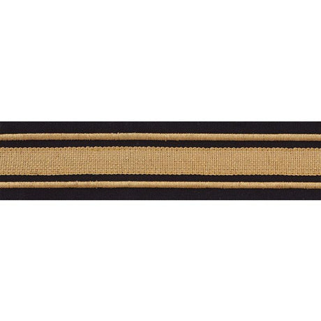 Schumacher Military Stripe  Tape Gold On Black Trim
