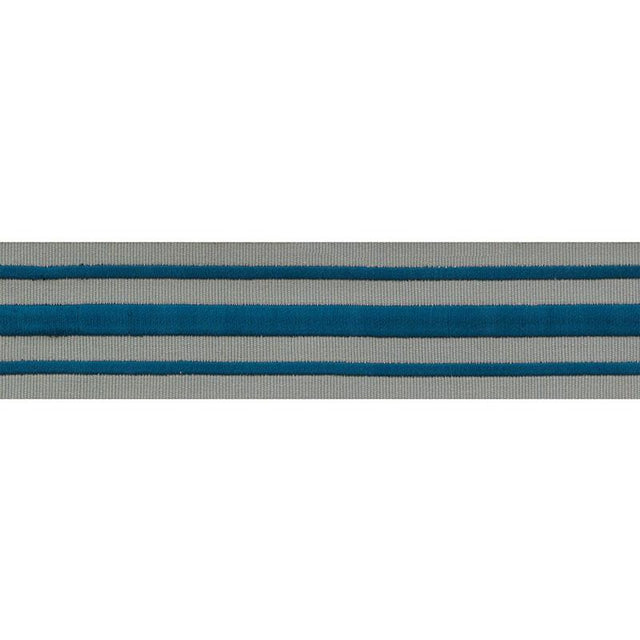 Schumacher Peacock On Celadon Military Stripe Tape