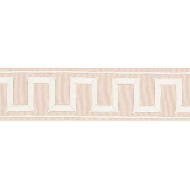 Schumacher Blush Greek Key Embroidered Tape