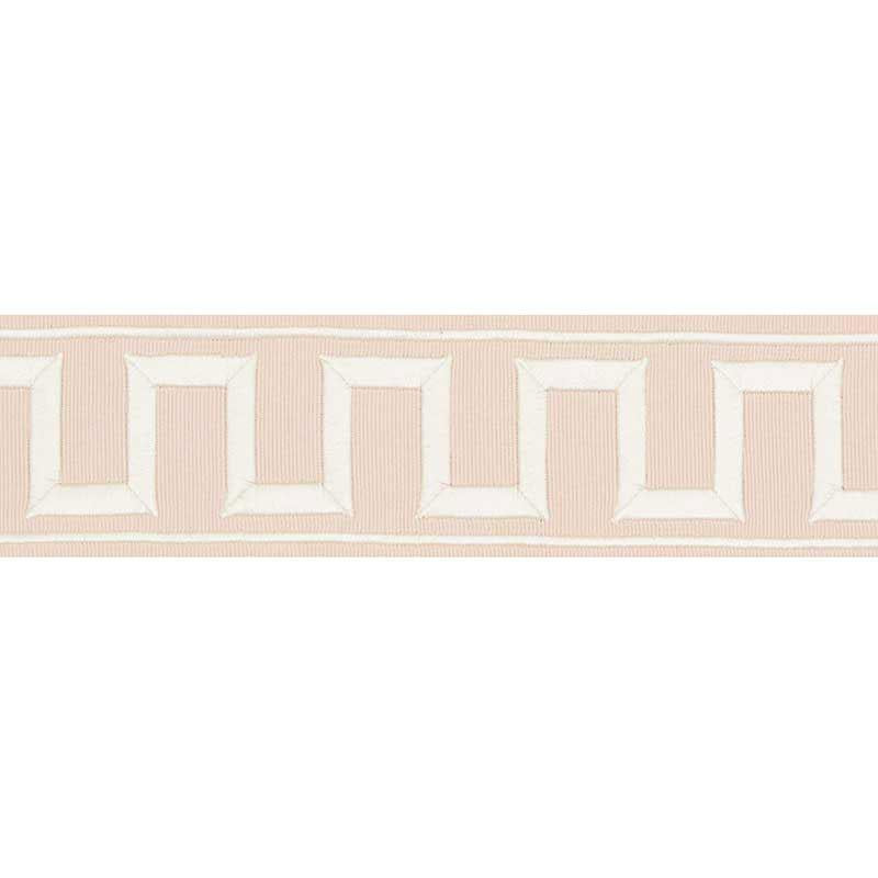 Schumacher Greek Key Embroidered Tape Blush Trim