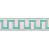 Schumacher Greek Key Embroidered Tape Aqua Trim
