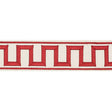 Schumacher Red Greek Key Embroidered Tape