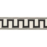 Schumacher Greek Key Embroidered Tape Black On Ivory Trim
