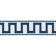 Schumacher Blue Greek Key Embroidered Tape