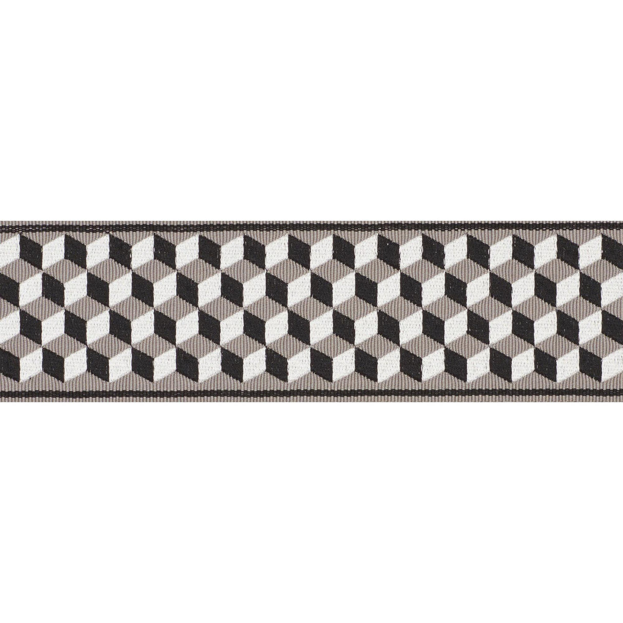 Schumacher Grisaille & Noir Tumbling Blocks Tape