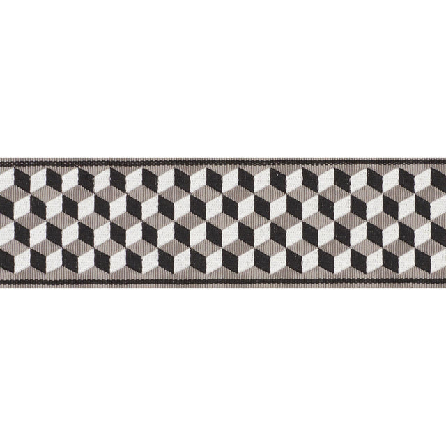 Schumacher Grisaille & Noir Tumbling Blocks Tape