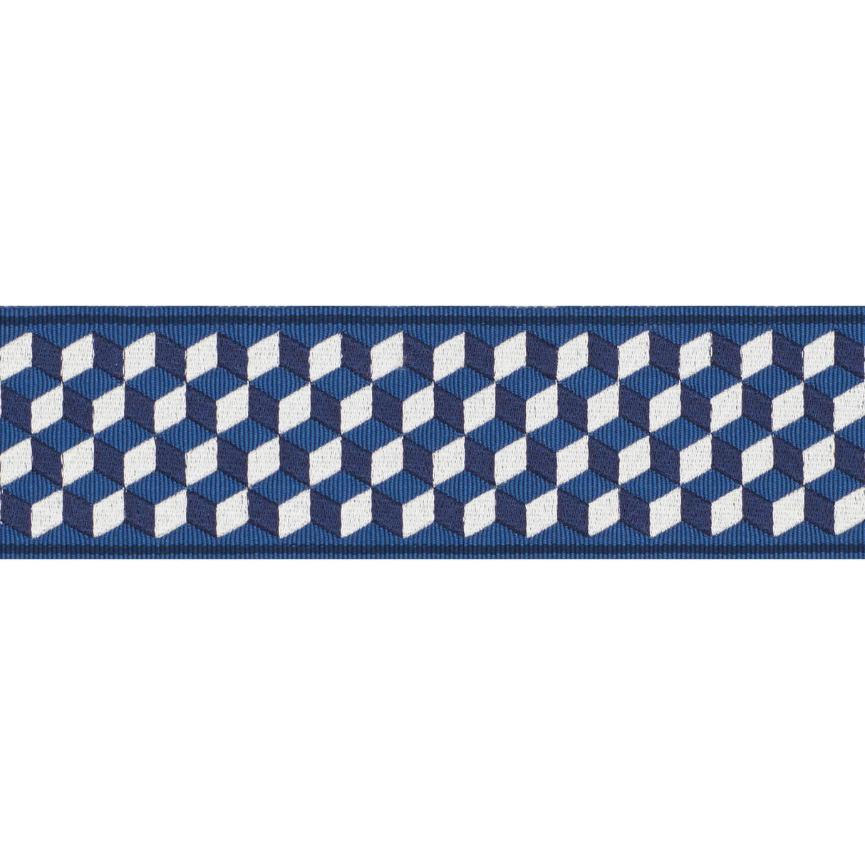 Schumacher Bleu Tumbling Blocks Tape