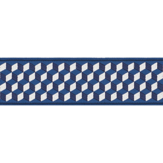 Schumacher Bleu Tumbling Blocks Tape