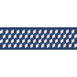 Schumacher Tumbling Blocks Tape Bleu Trim