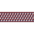 Schumacher Rouge & Bleu Tumbling Blocks Tape