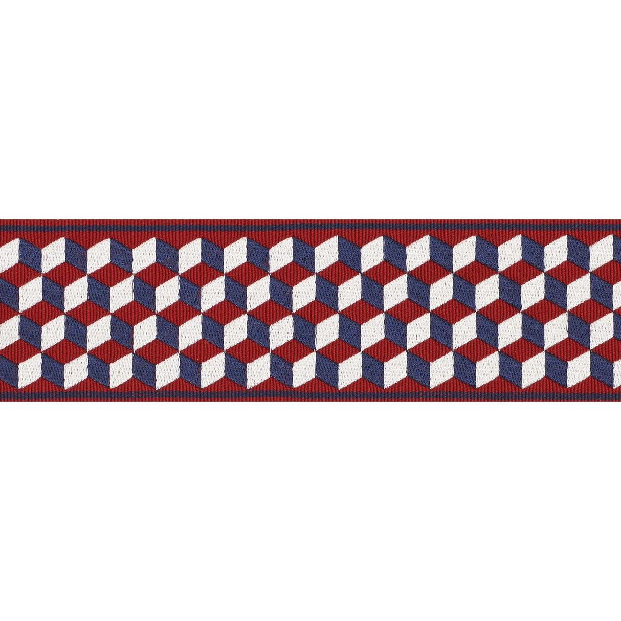 Schumacher Rouge & Bleu Tumbling Blocks Tape