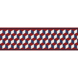 Schumacher Rouge & Bleu Tumbling Blocks Tape