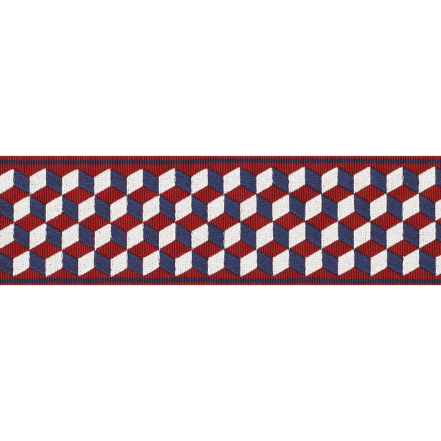 Schumacher Rouge & Bleu Tumbling Blocks Tape