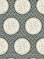 Scalamandre Dragon'S Fret Embroidery Black & Tan Fabric