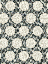 Scalamandre Dragon'S Fret Embroidery Black & Tan Fabric