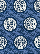 Scalamandre Dragon'S Fret Embroidery Midnight Fabric