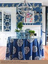 Scalamandre Dragon'S Fret Embroidery Midnight Fabric